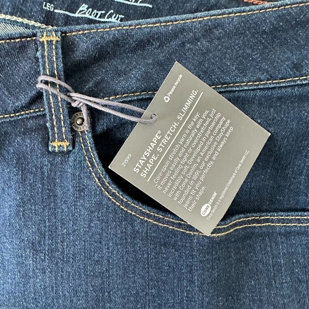 Eddie Bauer Slightly Curvy Mid Rise Bootcut Jeans Size 20 Stretch - Picture 6 of 11